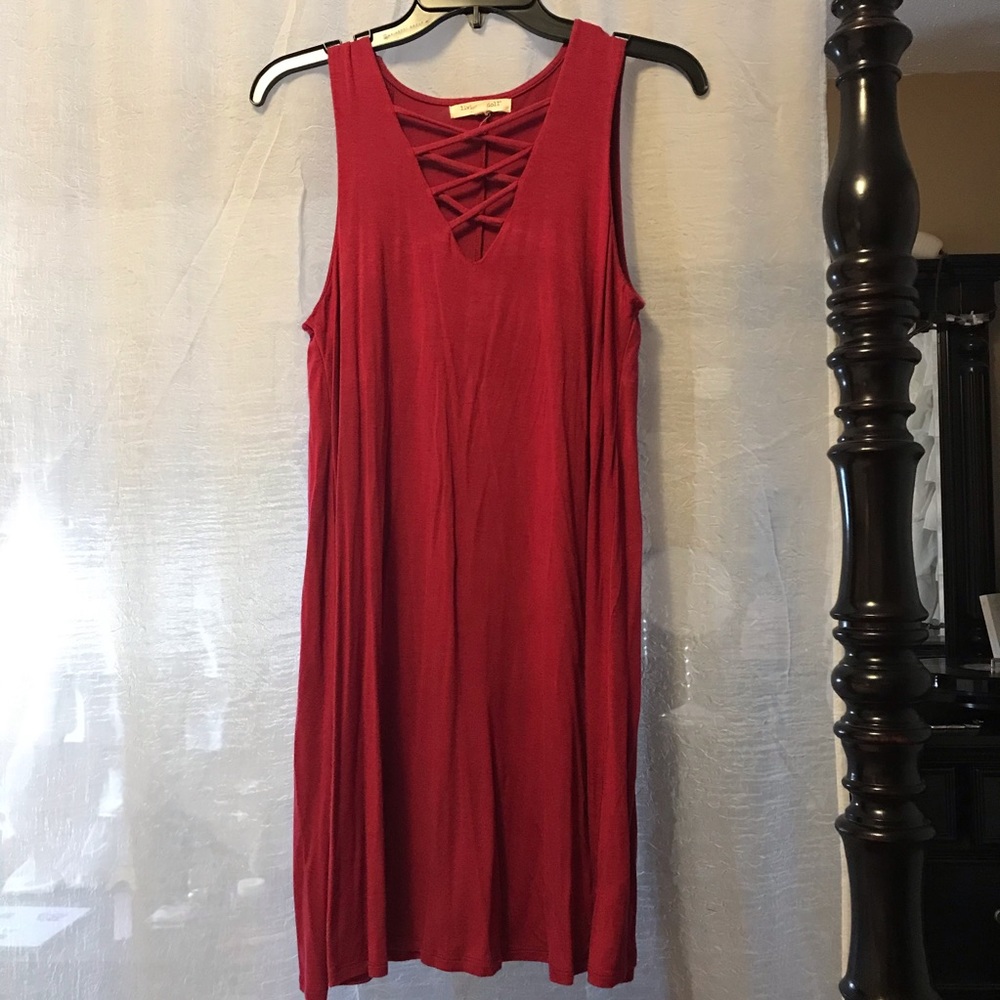 Red pullover dress